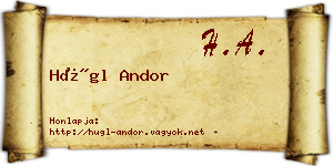 Hügl Andor névjegykártya