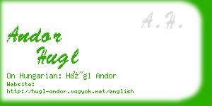 andor hugl business card